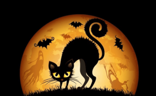 Cat and Bats - Theme Poster