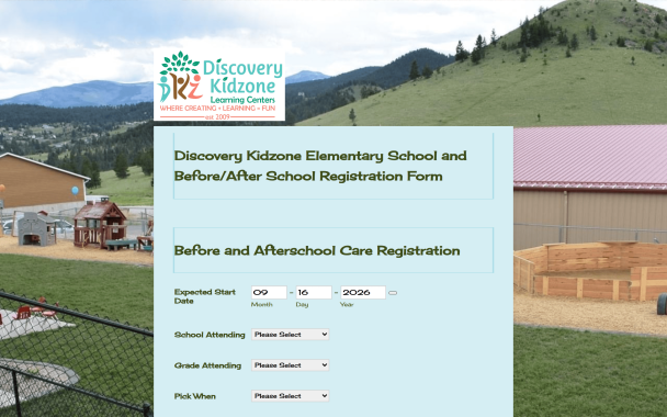 Discovery Kidzone School Registration - Theme Poster