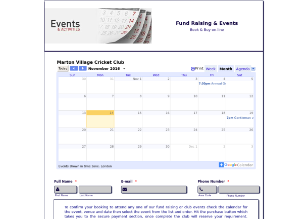 Events & Activities Booking Form - Theme Poster
