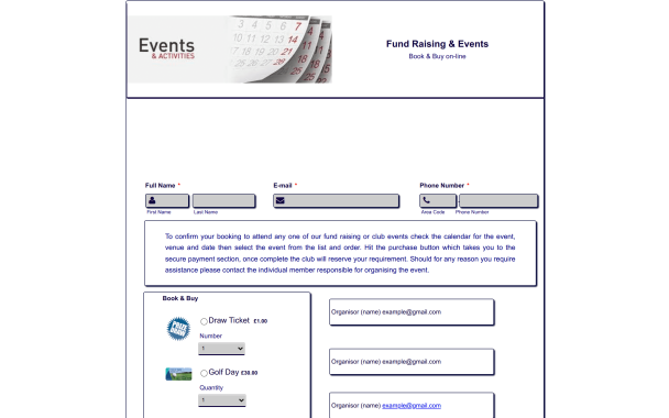 Events & Activities Booking Form - Theme Poster