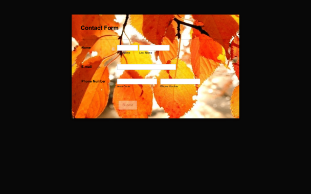 Fall Themed Contact Form - Theme Poster