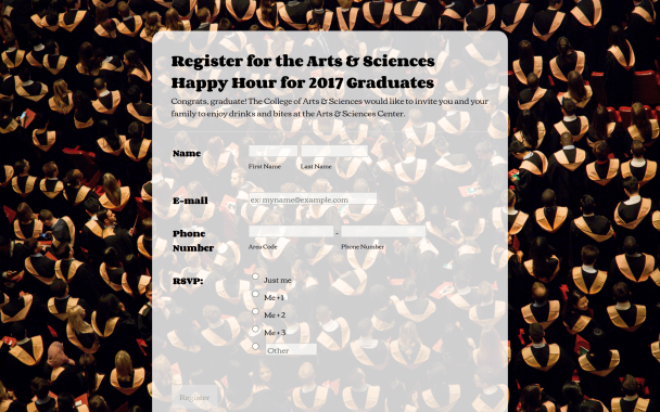 Graduation Happy Hour Registration - Theme Poster