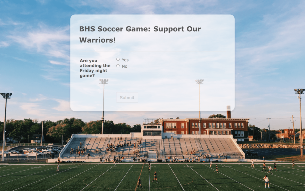 High School Soccer Team RSVP Form - Theme Poster