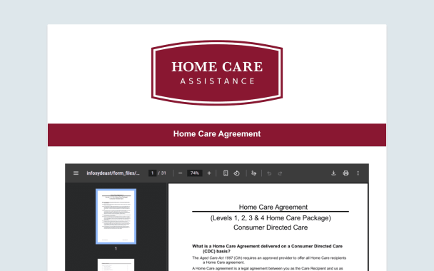 Home Care Agreement - Theme Poster