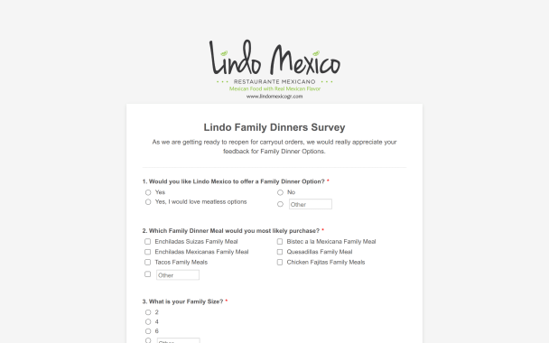 Lindo Family Meals - Theme Poster