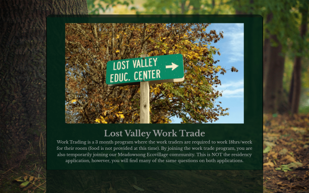 Lost Valley Work Trade - Theme Poster