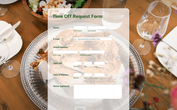 Luxury Dinner Time Off - Theme Poster