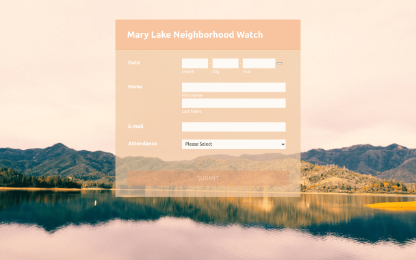 Mary Lake Neighborhood Watch - Theme Poster