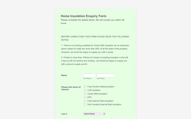 Mint Home Insulation Enquiry - Theme Poster