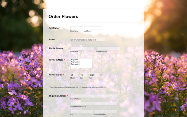 Order Flowers - Theme Poster
