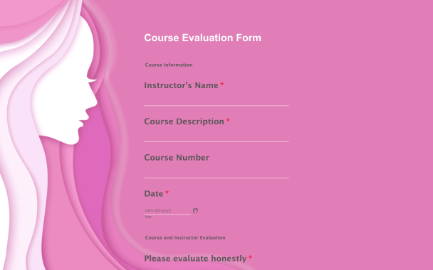 Pink Silhouette Course Evaluation - Theme Poster