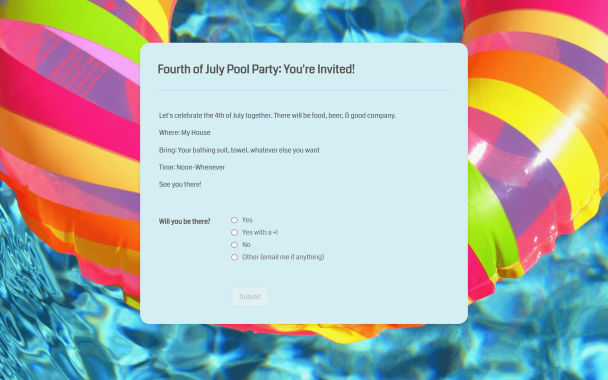 Pool Party Invitation - Theme Poster