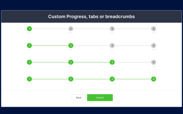 Progress bar, tabs, breadcrumbs - Theme Poster