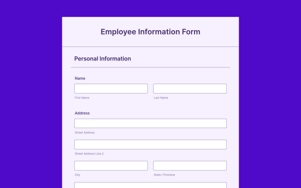 Purple Employee Information - Theme Poster