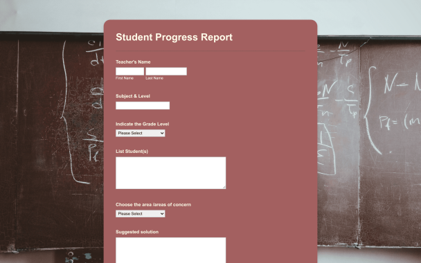 Student Progress Report - Theme Poster