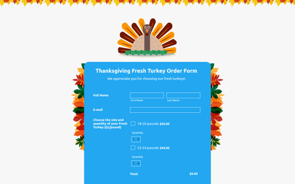 Thanksgiving Turkey Order - Theme Poster