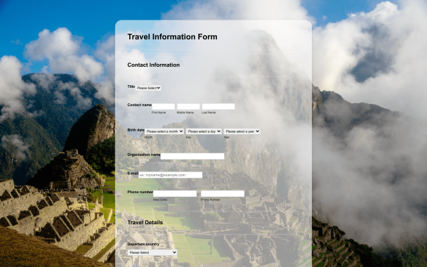 Travel Information Form - Theme Poster