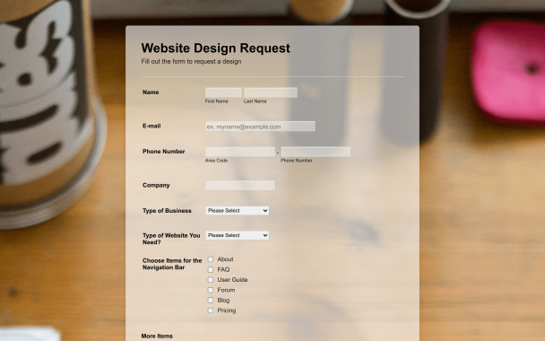 Web Design Request Form - Theme Poster