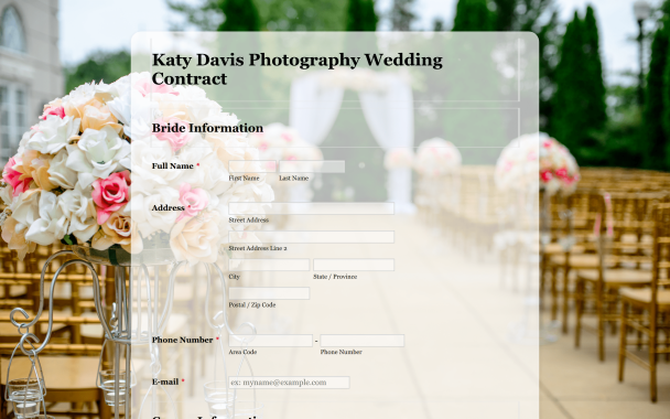 Wedding Photographer Contract - Theme Poster