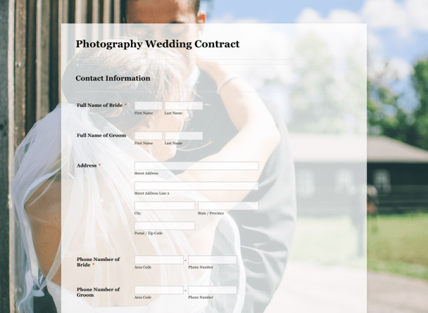 Wedding Photography Contract - Theme Poster