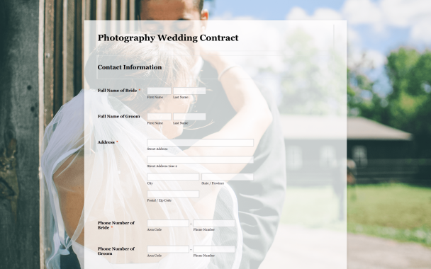 Wedding Photography Contract - Theme Poster