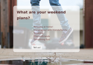 What are your weekend plans? - Theme Poster