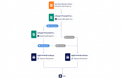 სამედიცინო წინასწარი ნებართვის დამტკიცების პროცესის შაბლონი